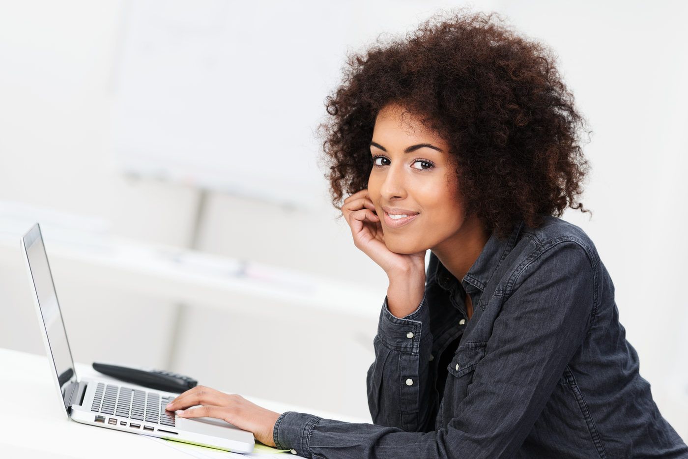 Entrepreneur working on a laptop